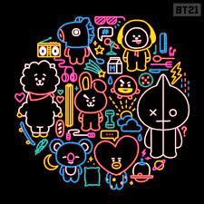 Bt21 Kartu Lucu Pola Sulam Menggambar Emoji