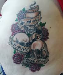 Pop Art See No Evil Hear No Evil Speak No Evil Skulls See No Evil Hear No Evil Speak No Evil Colour Tattoo Completed Recently Colourtattoo Nitattoo Belfastt Evil Skull Tattoo Tattoo Sleeve Designs Evil Tattoo