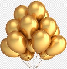 Gas Balloon Gold Birthday Wedding Balloon S Ribbon Balloon Png Pngegg