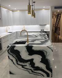 Royal Marble Installers On Instagram All Sides Of This Panda Marble Countor Tops Island Royalmarble In 2020 Dream House Decor Home Decor Kitchen House Design
