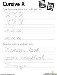 Cursive X Worksheet Education Com Cursive Writing Worksheets Learning Cursive Cursive Handwriting Worksheets