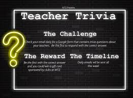 For many people, math is probably their least favorite subject in school. Mtz Key Club Participate In Teacher Trivia This Week Facebook