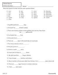 Write The Spanish Number For Each Question Spanishworksheets Classroomiq Newteachers Spanish Numbers Spanish Worksheets Spanish Language Learning