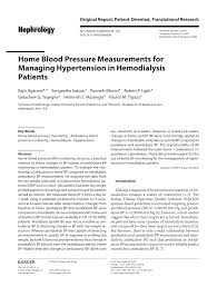 Pdf Home Blood Pressure Measurements For Managing