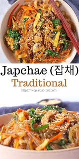 Japchae Korean Glass Noodle Stir Fry Two Plaid Aprons Recipe In 2020 Healthy Korean Recipes Glass Noodles Recipe Korean Side Dishes