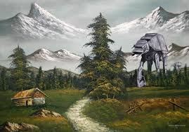 Artist Uses The Force To Upgrade Thrift Store Paintings Star Wars Painting Old Paintings Thrift Store Art