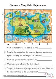 Treasure Map Grid Reference Worksheet In 2020 Map Worksheets Treasure Maps Social Studies Maps