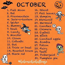 October Themes For The Hobonichichallenge Coming Up Orange And Spooky And Halloween Themed Drawing Challenge 30 Day Art Challenge 30 Day Drawing Challenge