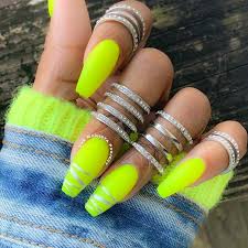 You can use this to make a statement about your personality, whether you prefer bold neons or soft shades of. Gorgeous Coffin Acrylic Nails Ideas Naildesignsjournal Com Yellow Nails Neon Yellow Nails Coffin Nails Designs