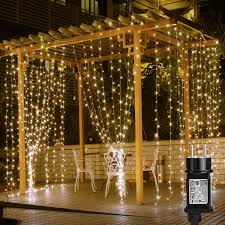 Le Cortina De Luces Led Con Enchufe 3x3m 306 Led Luz Decorativa Blanco Calido Impermeable Para A Interior Luces De Hadas Luces De Navidad Guirnalda De Luces