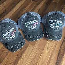Hat Biker Hair Don T Care Pink Blue Or Red Motorcycle Red Motorcycle Biker Hair Biker