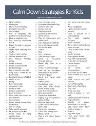 100 Simple Calm Down Strategies For Kids Free Printable List Included Coping Skills Social Emotional Learning Calming Strategies