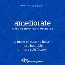 Dictionary Com S Word Of The Day Ameliorate To Make Or Become Better More Bearable Or More Satisfactory Uncommon Words Dictionary Words Cool Words