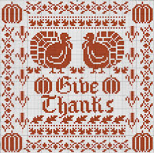 free thanksgiving cross stitch chart