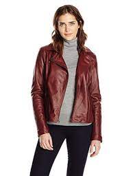 Tommy Hilfiger Women S Classic Leather Motorcycle Jacket Oxblood Small Tommy Hilfiger Ht Leather Jackets Women Tommy Hilfiger Women Leather Motorcycle Jacket