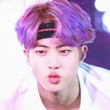 Jin Pics On Twitter Bts Jin Kpop Hair Purple Aesthetic