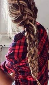 Red Black Plaid Long Sleeve Shirt Plaid Braided Hairstyle Ideas Hair Styles Long Hair Styles Hairstyle