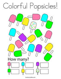 Colorful Popsicles Coloring Page Twisty Noodle Seasons Preschool Mini Books Coloring Pages