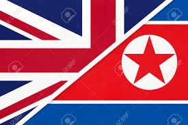 It borders china and russia to the north, at the yalu (amnok) and tumen rivers, and south korea to the south at the korean demilitarized zone. United Kingdom Of Great Britain And Ireland Vs Democratic People S Republic Of North Korea National Flag From Textile Relationship Partnership And Economic Between Two European And Asian Countries Stock Photo Picture And