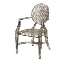 Wilkins Handcrafted Metal Arm Chair Contemporary Wire Framework Creates An Illusionary Conversation Piece When You Mix This Metal Armchair Chair Bronze Chair