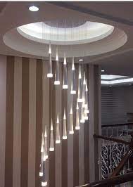 Modern Long Led Cone Pendant Lights For Stairwell Salon 1 5 3 5m Spiral Stair Lights Stairway Dining Room Hanging Lamp Led Avize In 2021 Stair Lights Pendant Lighting Stair Lighting Pendant