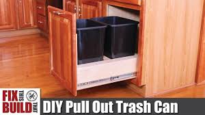 Anything to shorten my time in the kitchen absolutely. Diy Pull Out Trash Can In A Kitchen Cabinet How To Youtube