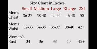 Size Chart Sazz Vintage Clothing