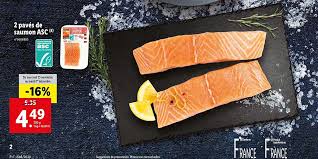 Offre 2 Paves De Saumon Asc Chez Lidl