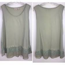 Logo By Lori Goldstein Tank Lace Ruffle Hem Tunic