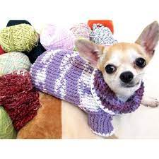 Warm Dog Sweater Soft Purple Pastel Colorful Pet Clothes Cotton Knit Cat Puppy Clothing Handmade By Myknitt Dk864 Crochet Dog Clothes Pet Clothes Puppy Clothes