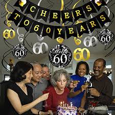 Check spelling or type a new query. Konsait Kit Decorazione Festa Di Compleanno Di 60 Anni Striscione Cheers To 60 Years Compleanno Bandierine Festone Decorazioni Pendenti 60 Anniversario Matrimonio O 60 A Compleanno Per Donna Uomo
