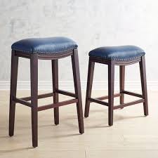 Halsted Navy Blue Counter Bar Stool With Espresso Legs Bar Stools Blue Bar Stools Backless Bar Stools