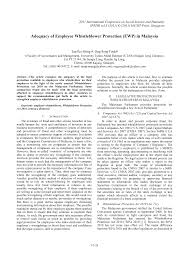 Council of europe parliamentary assembly resolution 1729 (2010) on the protection of whistleblowers, article 6.1: Http Www Ipedr Com Vol5 No2 9 H10073 Pdf