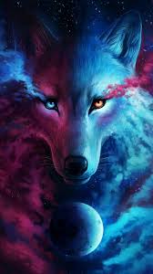 Pin By Daniela Ruiz On Bozkurt Fantasy Wolf Galaxy Painting Wolf Artwork