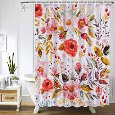 You won't want to miss these savings. Amazon Com Uphome Fabric Floral Shower Curtain For Bathroom Colorful Spring Flower Cloth Shower Curtain Set With Hooks Chic Rose Bathroom Accessories Decor Waterproof And Heavy Duty 60x72 Kitchen Dining