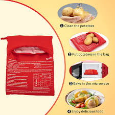 This method is super easy and works everytime so pls watch this video and. Amazon Com Mylifeunit Microwave Potato Bag Baked Potato Microwave Baking Bag Red Home Kitchen