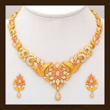January 2016 Page 5 Of 18 South India Jewels Gold Necklace Designs Gold Necklace Set Gold Stone Necklace
