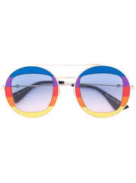 Gucci Eyewear Rainbow Round Frame Sunglasses Sonnenbrille Brille Gucci