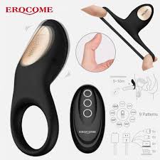 Erocome® Penis Ring Vibrator Wireless Remote Control 8 Vibration Mo...