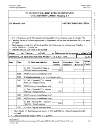 fillable online iv fluid hyperhydration for cyclophosphamide