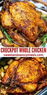 Throw it all in the slow cooker and have a delicious, no fuss dinner! Juicy Crockpot Whole Chicken Video Sweet And Savory Meals