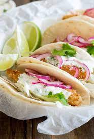 Maybe you would like to learn more about one of these? Crispy Fish Tacos With Brown Sugar Onions And Spiced Sour Cream Sprinkles And Sprouts
