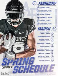 Week 1 , week 2 , week 3 , week 4 , week 5 , week 6 , week 7 , week 8 , week 9 , week 10 , week 11 , week 12 , week 13 , week 14 , week 15 , week 16 , bowl season. Air Force Football On Twitter Take A Look And Keep Your Schedules Open To Come To Any Of Our Open To The Public 2018 Spring Football Practices Letsfly Springball Https T Co Ue4yak2lca
