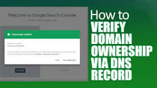 Verify Domain name Ownership via DNS Record | Google Search ...