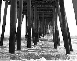 Image shared by dija dreamer. Amazon Com Black And White Beach Wall Decor Pier Photography Print Virginia Beach Pier Boardwalk Picture Under Pier Ocean Wave Splash Photo Gift For Men Handmade