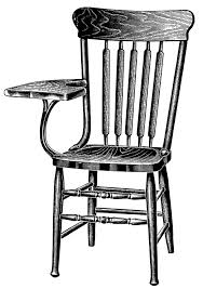 Black And White Wood Clipart Tablet Arm Chairs Clip Art Vintage Vintage Art Prints Antique Illustration