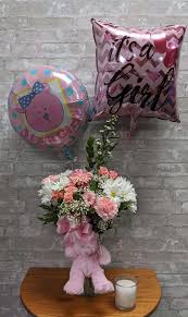 These fresh flower arrangements come from new moms spend a lot of time hunched over: New Baby Gift Fg211g In Bensalem Pa Flower Girl Florist