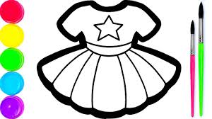 The benefits of coloring pages: Glitter Women S Dress Coloring And Drawing For Kids Toddlers Kis Kis Youtube