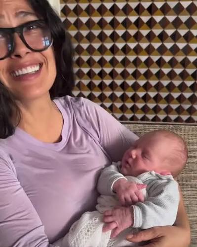 Salma Hayek has a whole grandson now 🥹 Salma Hayek revealed that she is officially a grandmother after welcoming her newborn grandson, François, whom she calls “Panchito.” The 59-year-old actress shared sweet