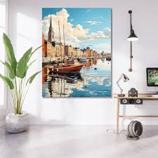 Tablou Canvas - France Harbour – The Print Studio